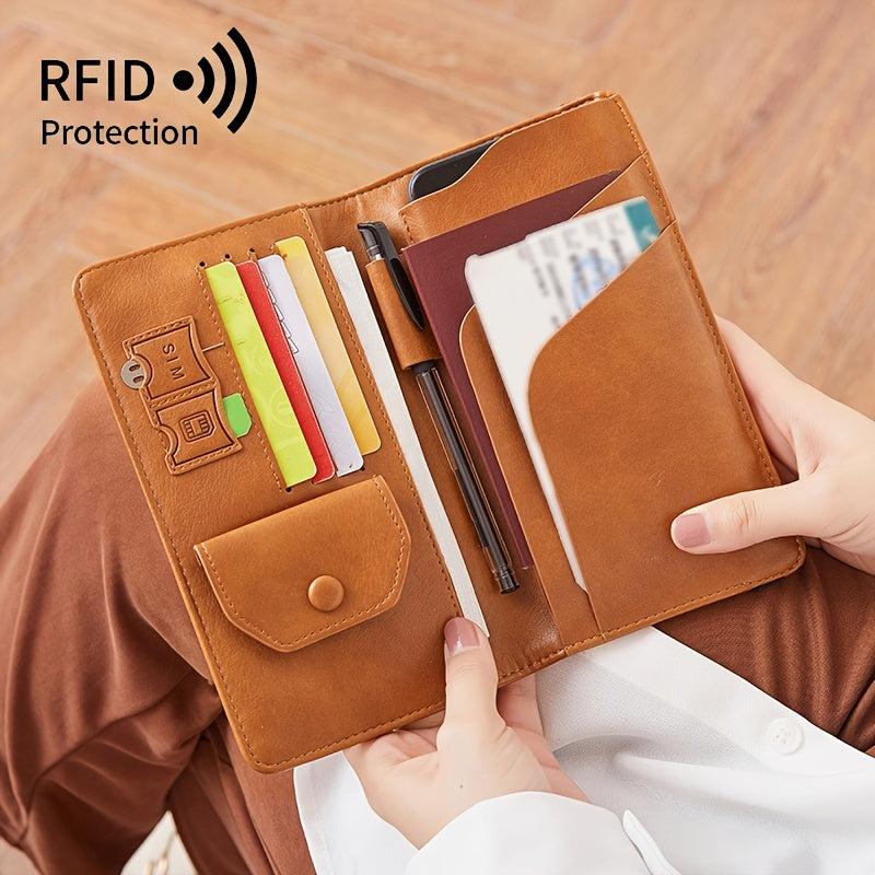 RFID Passport Cover Travel Card Holder Wallet PU Leather