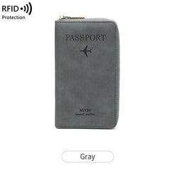 Travel Phone Wallet RFID Anti Theft Brush PU Leather Multifunctional