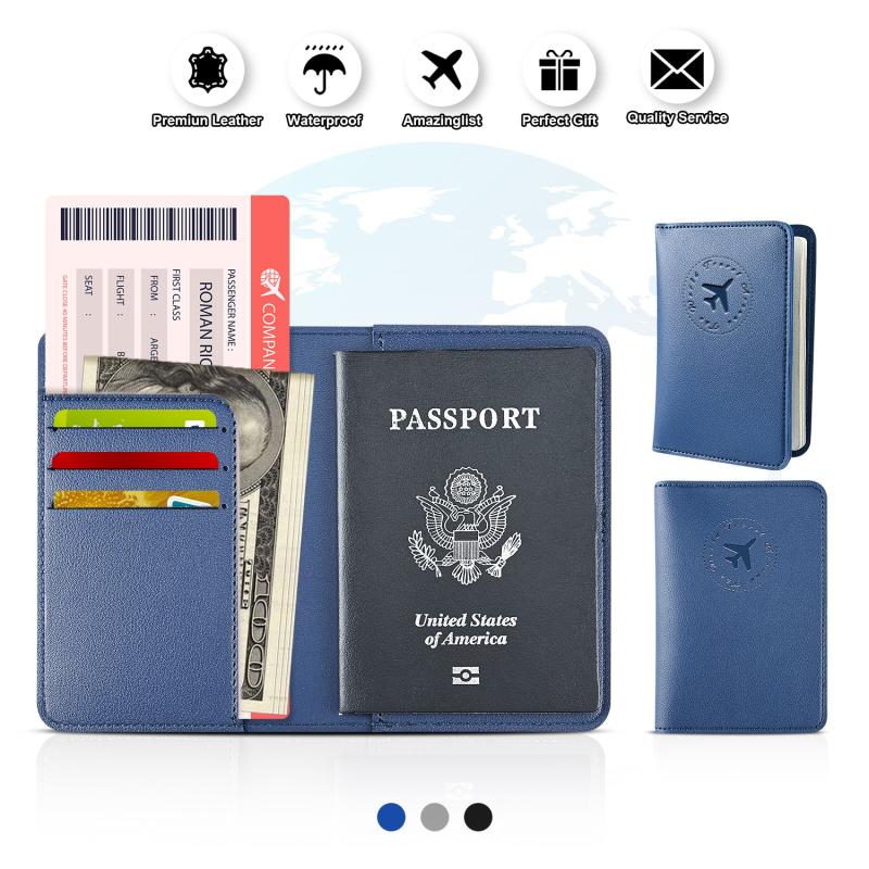 Travel Leather Passport & Vaccine Card Holder Combo