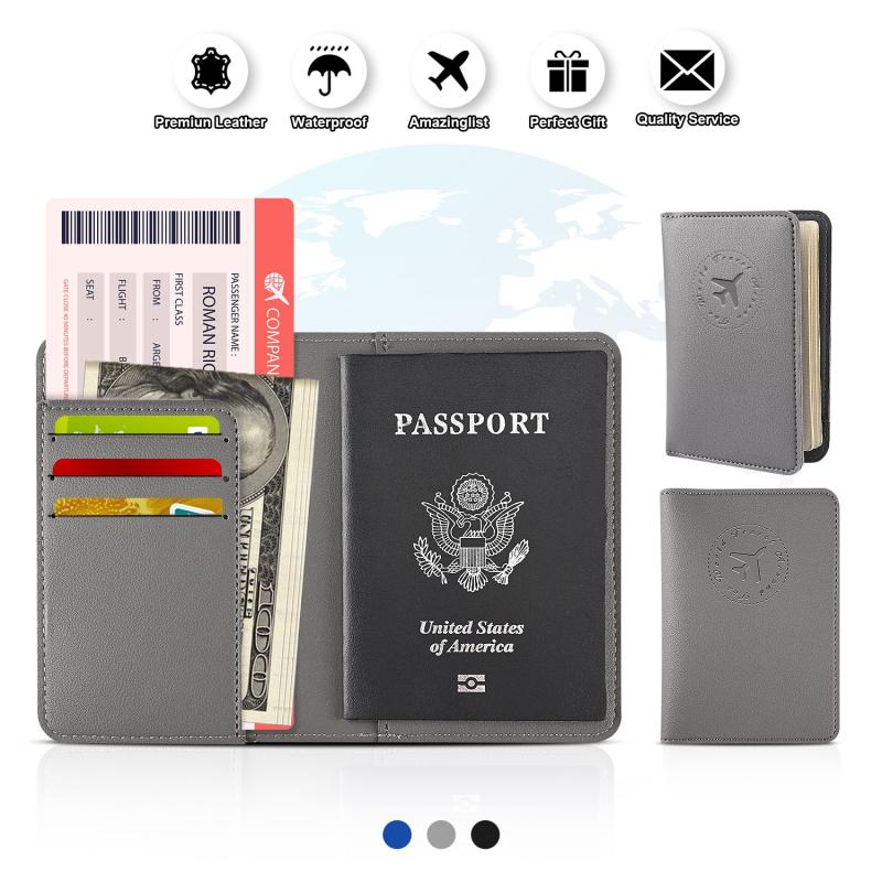 Travel Leather Passport & Vaccine Card Holder Combo