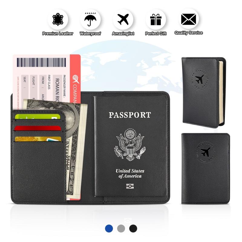 Travel Leather Passport & Vaccine Card Holder Combo