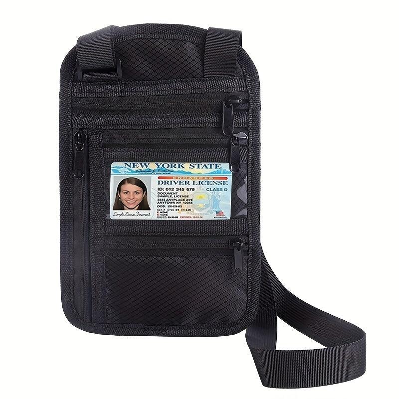 Portable Travel Ticket & Coin Purse Holder Crossbody Bag