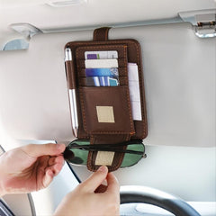 Car Sun Visor Organizer Universal Auto Eyeglasses Holder Clip
