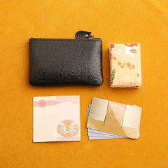Large Capacity PU Leather Lychee Pattern Coin Purse Mini Zipper Coin Purse