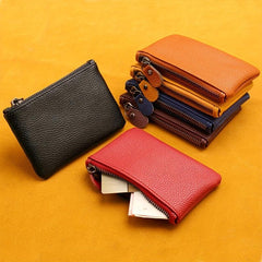 Large Capacity PU Leather Lychee Pattern Coin Purse Mini Zipper Coin Purse