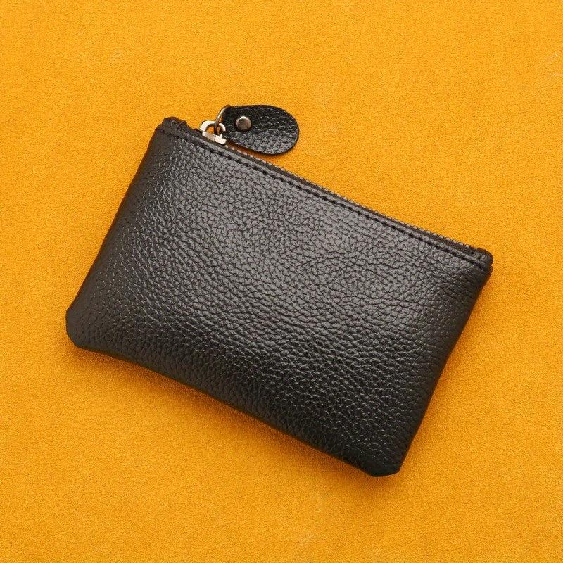 Large Capacity PU Leather Lychee Pattern Coin Purse Mini Zipper Coin Purse