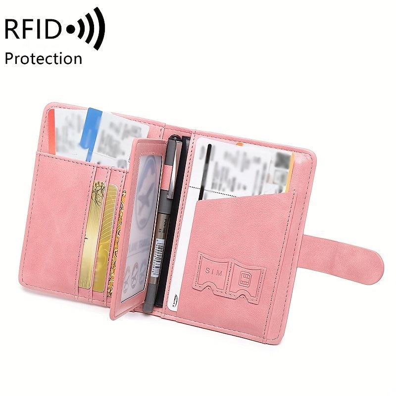 RFID Anti Theft Brush Wallet Short Protective Photo Bag