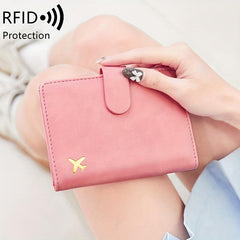 RFID Anti Theft Brush Wallet Short Protective Photo Bag