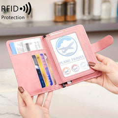 RFID Anti Theft Brush Wallet Short Protective Photo Bag