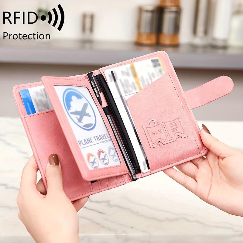 RFID Anti Theft Brush Wallet Short Protective Photo Bag