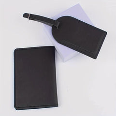 Letter Pattern Passport Cover & Luggage Tag Set