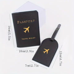 Letter Pattern Passport Cover & Luggage Tag Set