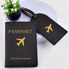 Letter Pattern Passport Cover & Luggage Tag Set