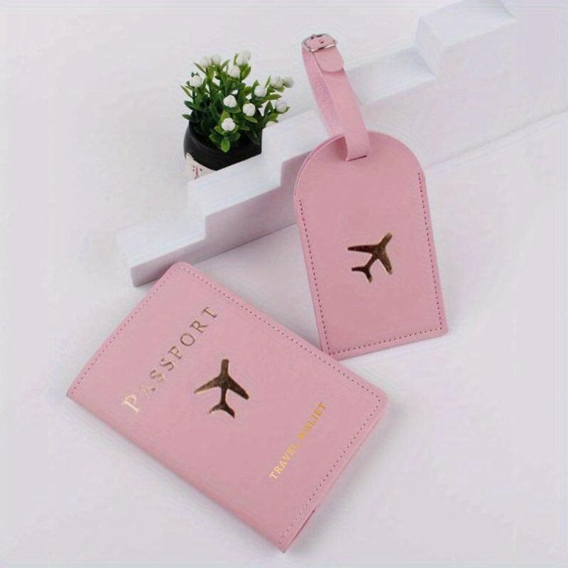 Letter Pattern Passport Cover & Luggage Tag Set