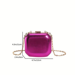 Stylish Square Crossbody Bag Kiss Lock Shoulder Handbag