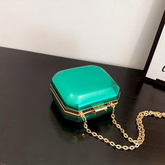 Stylish Square Crossbody Bag Kiss Lock Shoulder Handbag