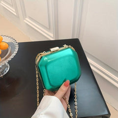 Stylish Square Crossbody Bag Kiss Lock Shoulder Handbag