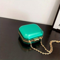 Stylish Square Crossbody Bag Kiss Lock Shoulder Handbag