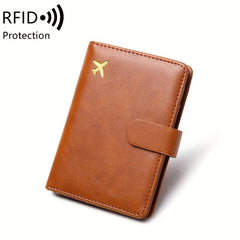 RFID Blocking PU Leather Passport Holder