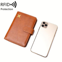 RFID Blocking PU Leather Passport Holder
