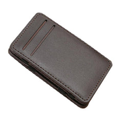 Unisex Ultra Thin Minimalist Pocket Money Card Slot PU Leather