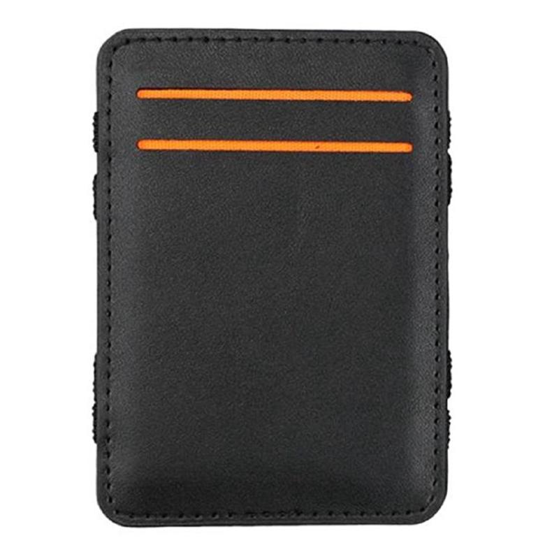 Unisex Ultra Thin Minimalist Pocket Money Card Slot PU Leather