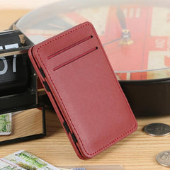 Unisex Ultra Thin Minimalist Pocket Money Card Slot PU Leather