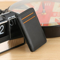 Unisex Ultra Thin Minimalist Pocket Money Card Slot PU Leather
