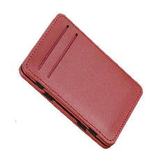 Unisex Ultra Thin Minimalist Pocket Money Card Slot PU Leather