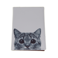 Cat And Dog Long Neck PU Passport Bag Student Printed