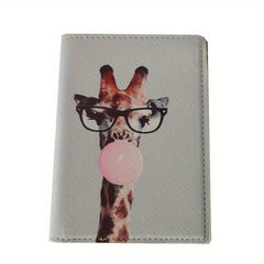 Cat And Dog Long Neck PU Passport Bag Student Printed
