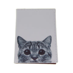 Cat And Dog Long Neck PU Passport Bag Student Printed