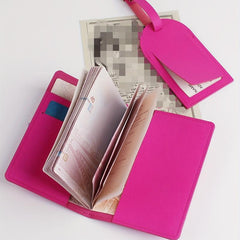 2pcs Travel Bronzing Passport Clip Luggage Tag Set