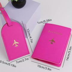 2pcs Travel Bronzing Passport Clip Luggage Tag Set