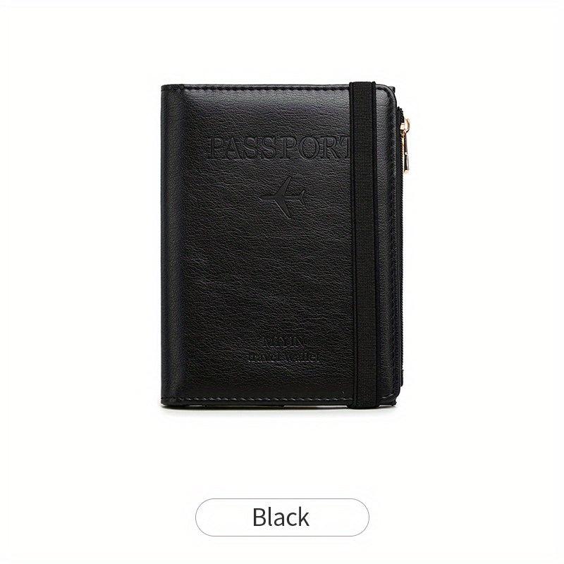 RFID Blocking Passport Holder Slim Travel Multifunctional Card Zipper Coin Pouch