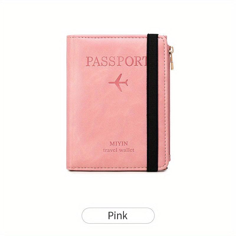 RFID Blocking Passport Holder Slim Travel Multifunctional Card Zipper Coin Pouch
