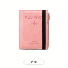 RFID Blocking Passport Holder Slim Travel Multifunctional Card Zipper Coin Pouch