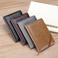RFID Blocking Passport Case Travel Wallet PU Leather