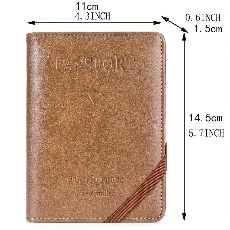 RFID Blocking Passport Case Travel Wallet PU Leather