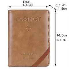 RFID Blocking Passport Case Travel Wallet PU Leather