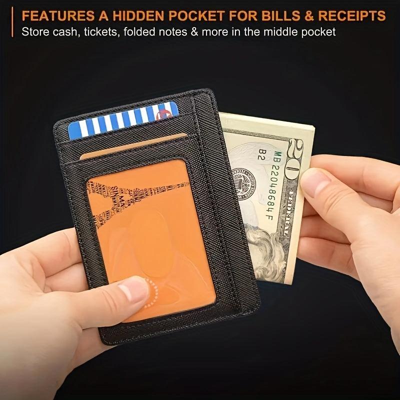 Slim RFID Blocking Card Holder Wallet for Travel Work