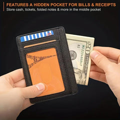 Slim RFID Blocking Card Holder Wallet for Travel Work