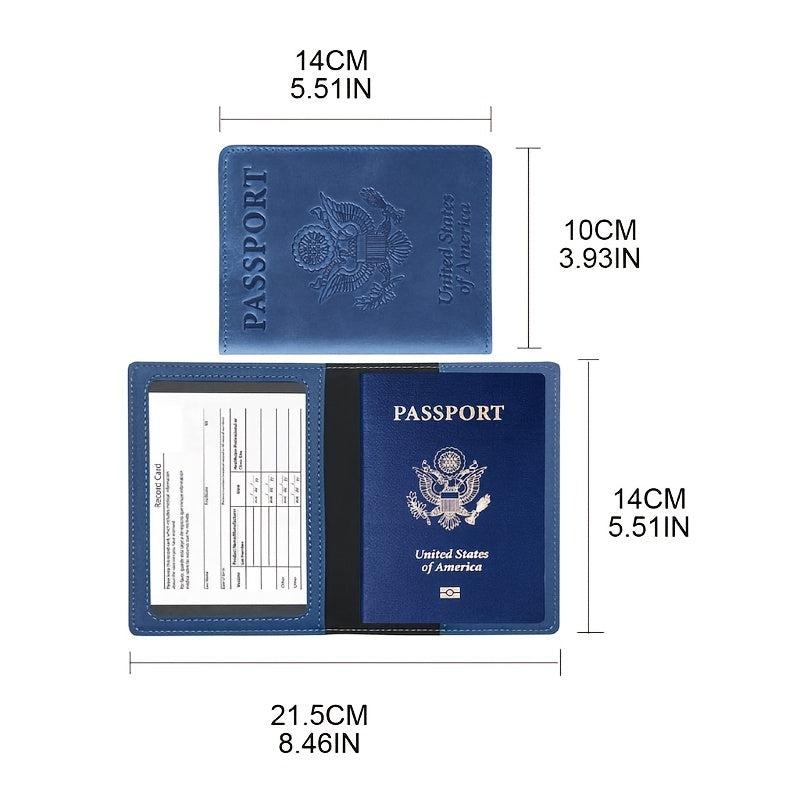 Unisex PU Leather Passport And Vaccine Card Holder