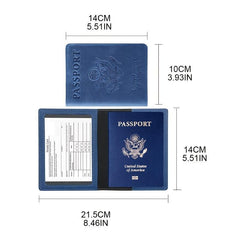 Unisex PU Leather Passport And Vaccine Card Holder