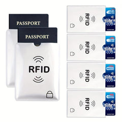 RFID Blocking Passport Cover & Card Case Set - 4 Passport Covers + 2 Card Cases