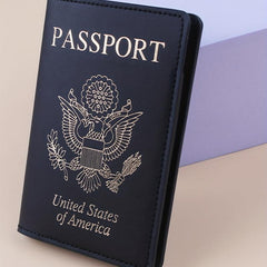 Embossed Pattern Passport Holder Credit Card Case