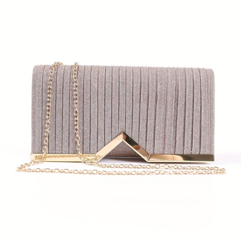 Flap Clutch Bag Banquet Metal Chain Crossbody Bag