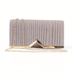 Flap Clutch Bag Banquet Metal Chain Crossbody Bag