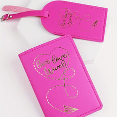 2pcs Travel Passport Holder Luggage Tag Set