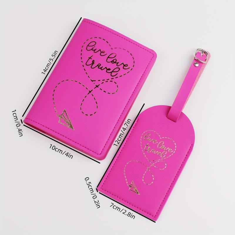 2pcs Travel Passport Holder Luggage Tag Set